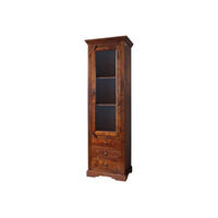 VITRINE Akazie 60x44x190 nougat lackiert OXFORD #528 - Dunkelbraun, Holz (60/190/44cm) - Massivmoebel24