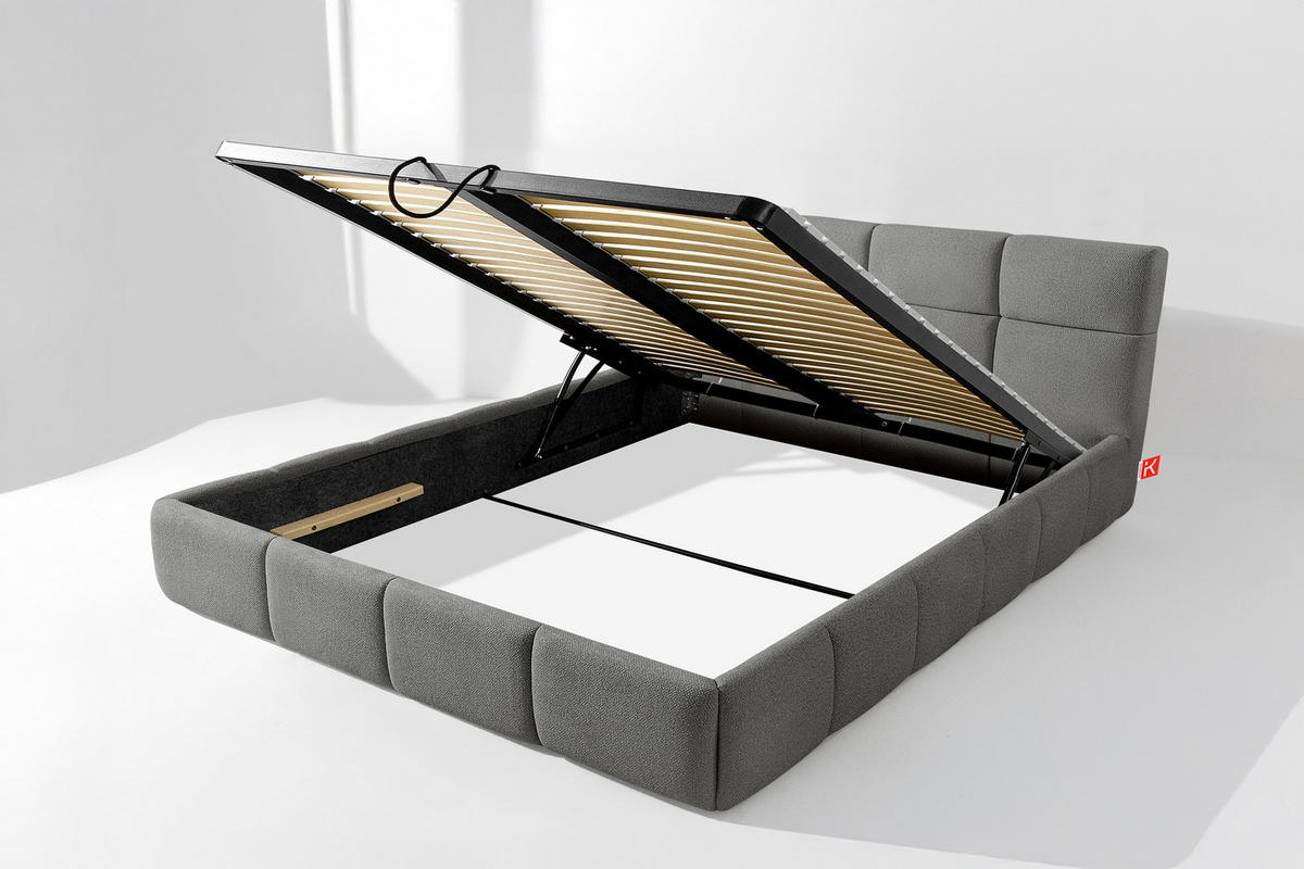 POLSTERBETT ALTOS, dunkelgrau - Dunkelgrau, Holz/Holzwerkstoff (180/200cm) - KONSIMO®