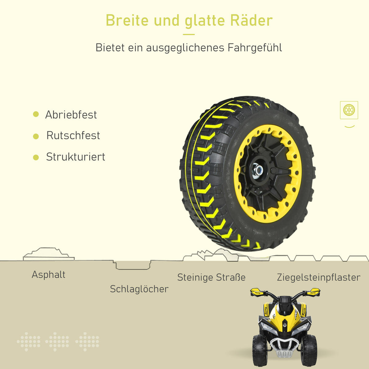KINDER RUTSCHAUTO, Grün/Rosa/Gelb, PP-Kunststoff+ Stahl - Gelb, Metall (67.5/38/44cm) - HOMCOM