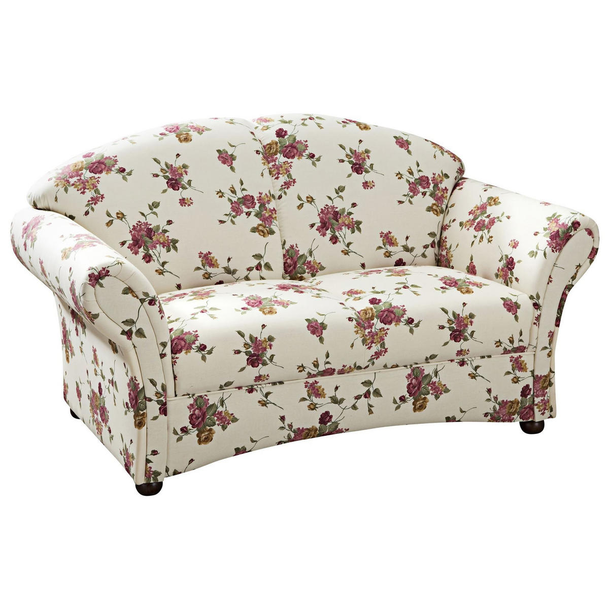 SOFA 2-Sitzer Kama Bezug Flachgewebe Buche nussbaum dunkel / beige - Weiß, Kunststoff (151/85/81cm) - 58aufmkessel