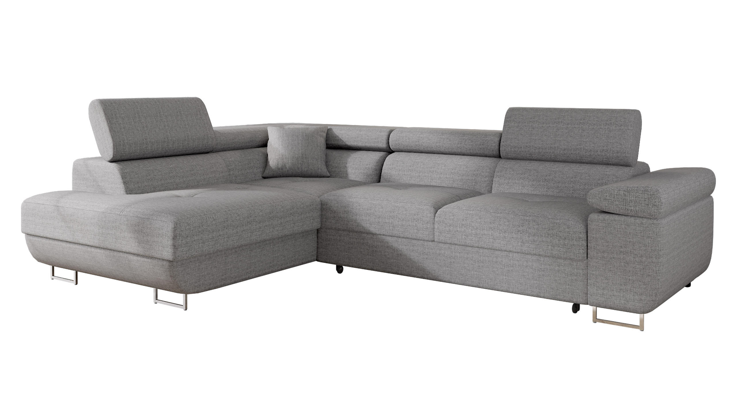 ECKSOFA Torezio, Seite: Links - Hellgrau, Holz/Textil (274/203cm) - MIRJAN24