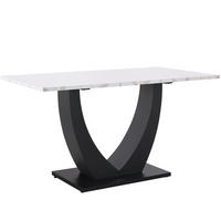 ESSTISCH 140x75,5cm Modern Marmor, Metallgestell, Weiß Schwarz - Multicolor, Metall (75/140/75.5cm) - FLIEKS