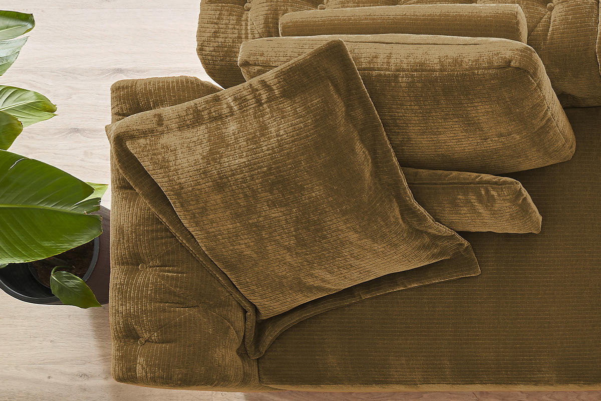 FLATTERKISSEN GROSS SEPHI Cord - Braun, Textil (95/95cm) - KAWOLA