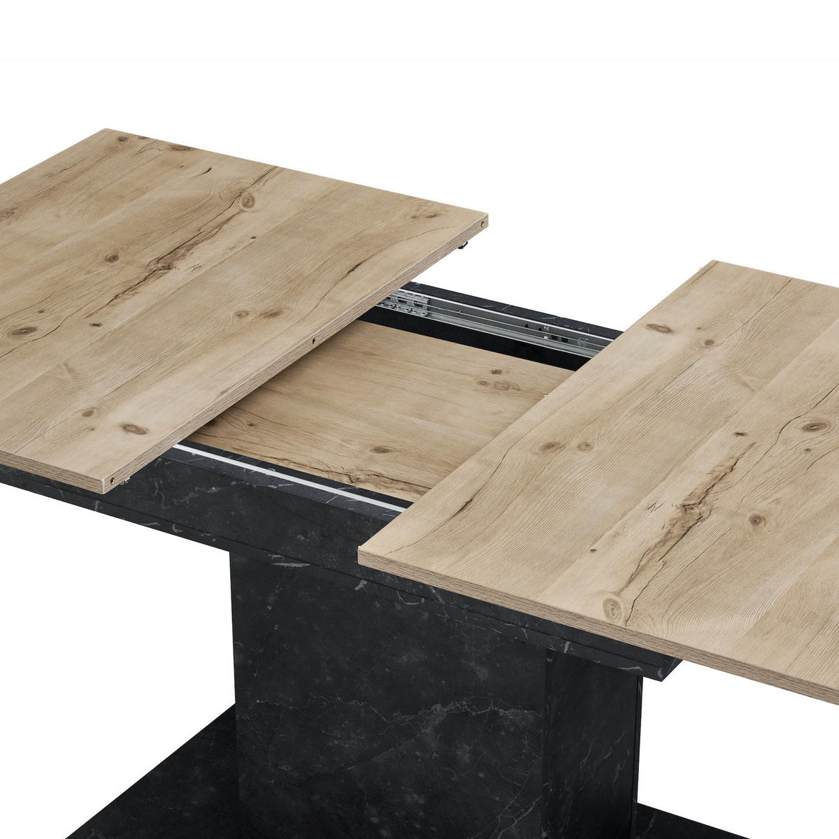 ESSTISCH BOSCO 120-160/80/76 cm - Anthrazit/Eiche San Remo, Holzwerkstoff (80/120/76cm) - B&D Home