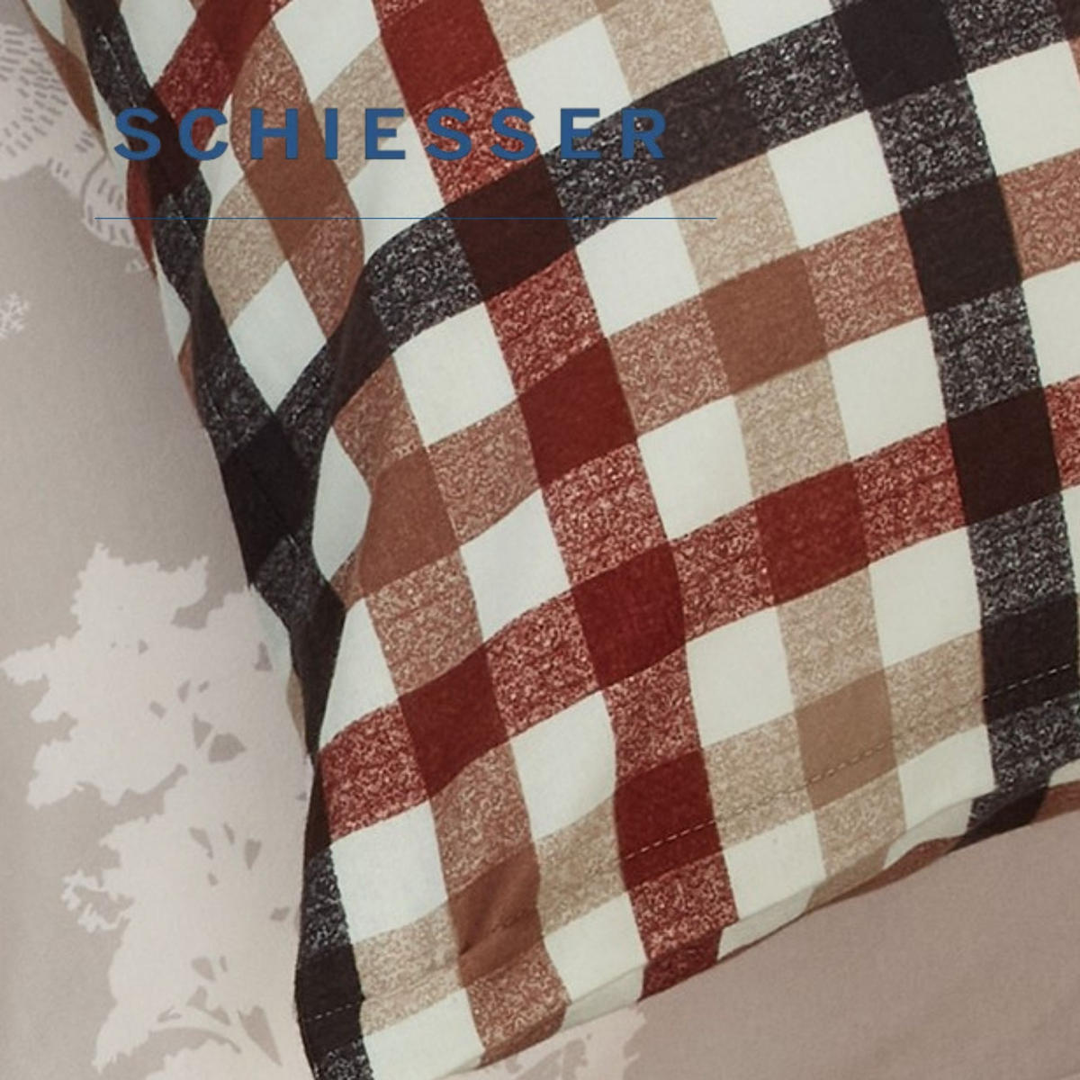 BETTWÄSCHESET James - Feinbiber - 2-teilig - 135 x 200 cm - Braun-Blau - Blau, Textil (135/200cm) - SCHIESSER