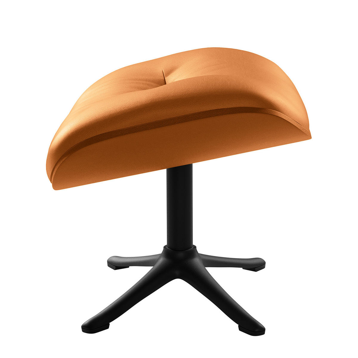 POLSTERHOCKER - Cognac/Schwarz, Leder/Metall (44/39/42cm) - home24