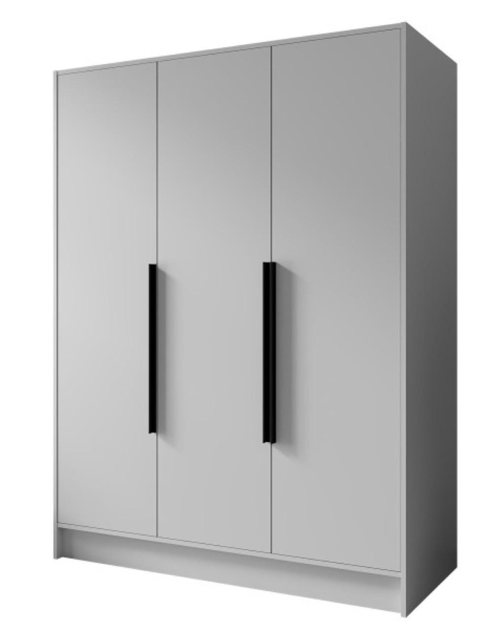 SCHRANK Weiß ORTO Glatt Ohne Spiegel Mit Schwarzen Griffen 150 g - Schwarz/Weiß, Holzwerkstoff (150/200/51cm) - Sepro Meble