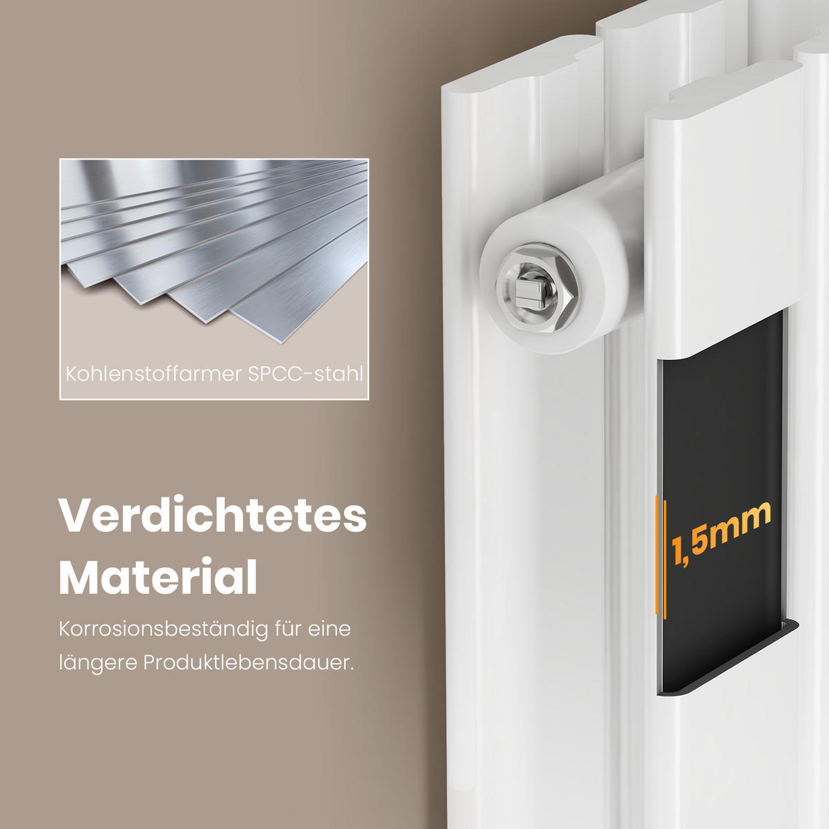 HEIZKÖRPER Flachheizkörper Weiß 63/62/6,3 cm - Weiß, Metall (62/63/6.3cm) - EMKE