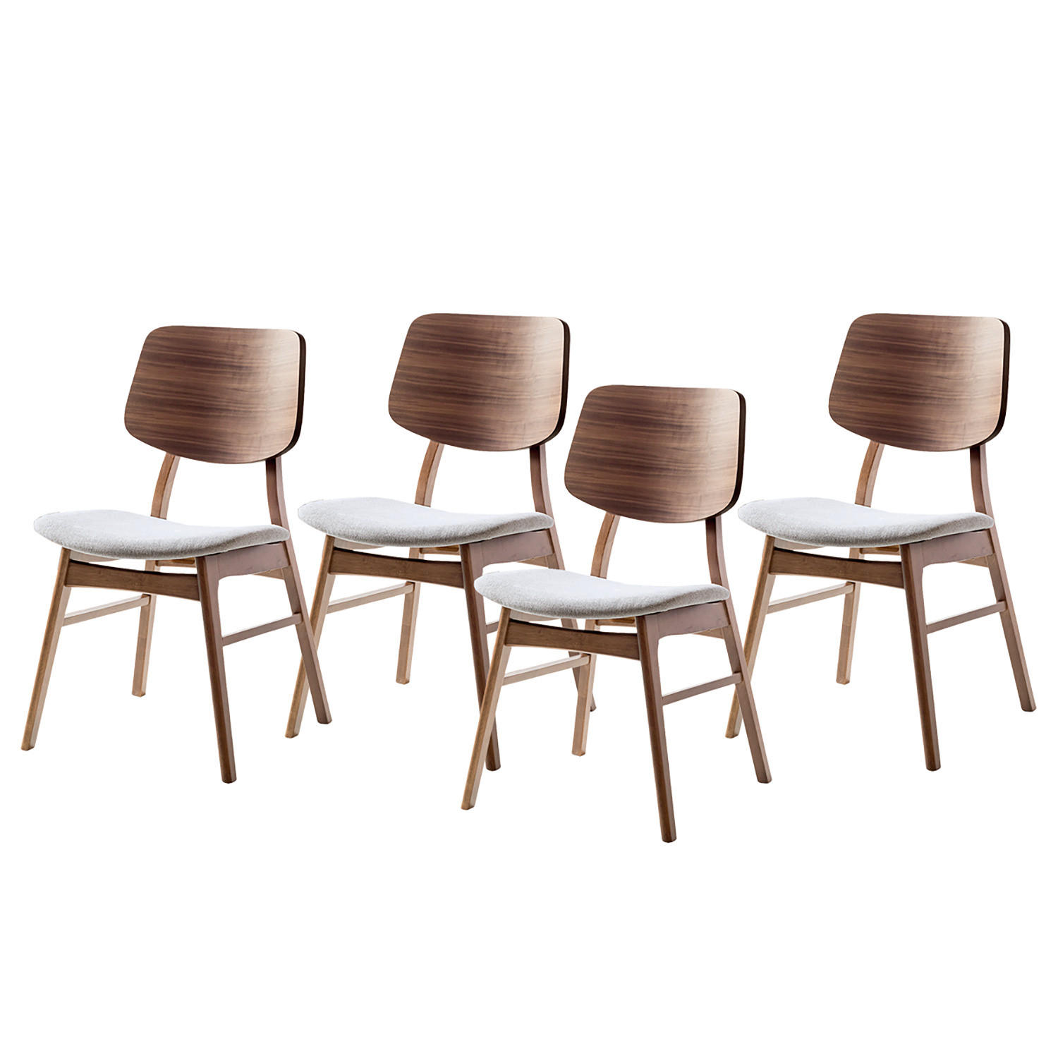 ESSZIMMERSTUHL - Massivholz / Textil - Hellgrau, Holz/Holzwerkstoff (47/81/53cm) - home24