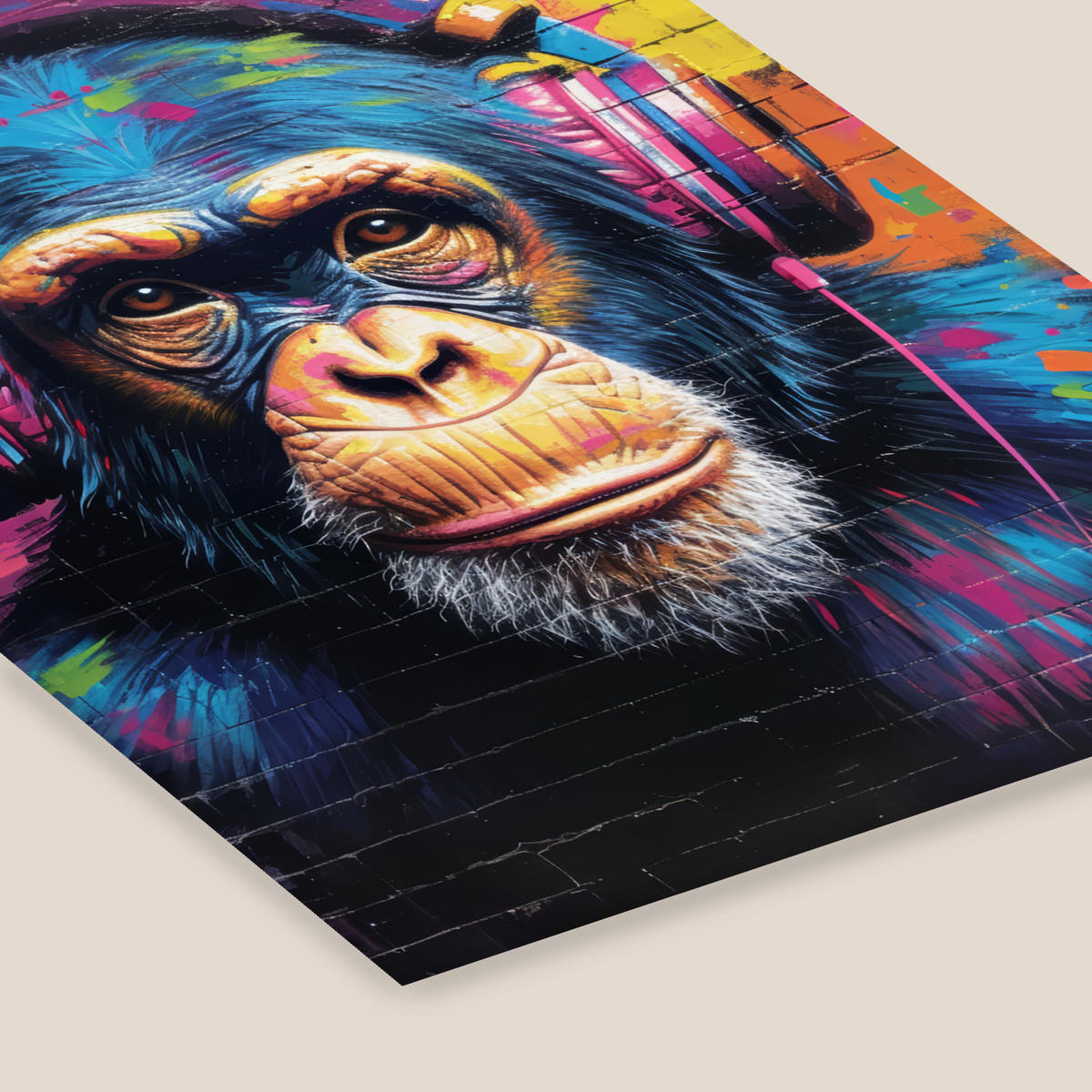 PLAKAT Z OKVIRJEM Grafiti 30x40 cm - modra, papir (30/40cm) - MuchoWow