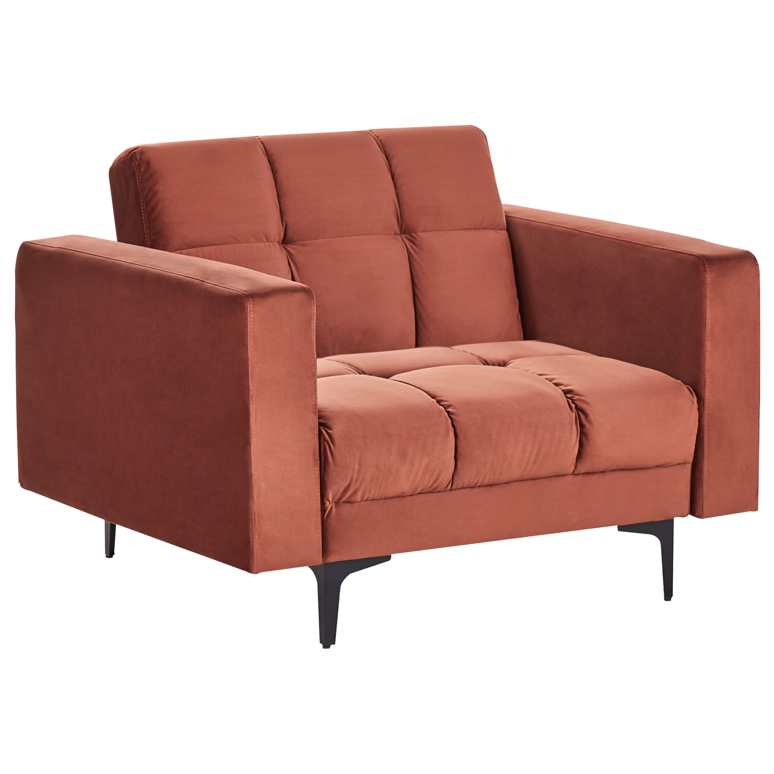 SESSEL Samtstoff Hellrot Alnes - Hellrot, Textil (110/77/89cm) - Beliani