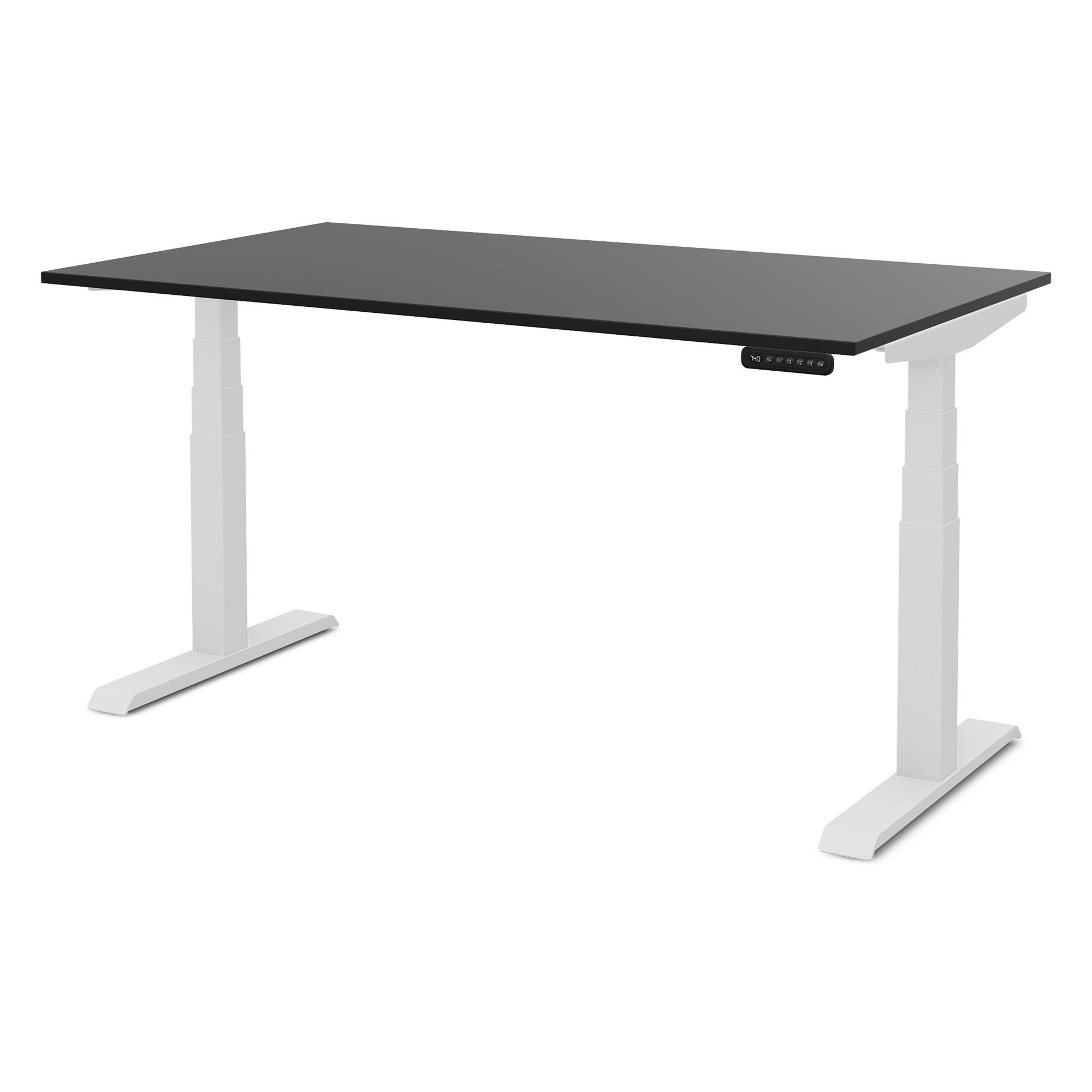 SCHREIBTISCH Elektrisch Höhenverstellbarer Familien Schreibtisch Pitino Schwarz Signalweiß 120/70/52.5-121cm - Schwarz/Weiß, Holzwerkstoff/Metall (70/120/121cm) - ASSMANN