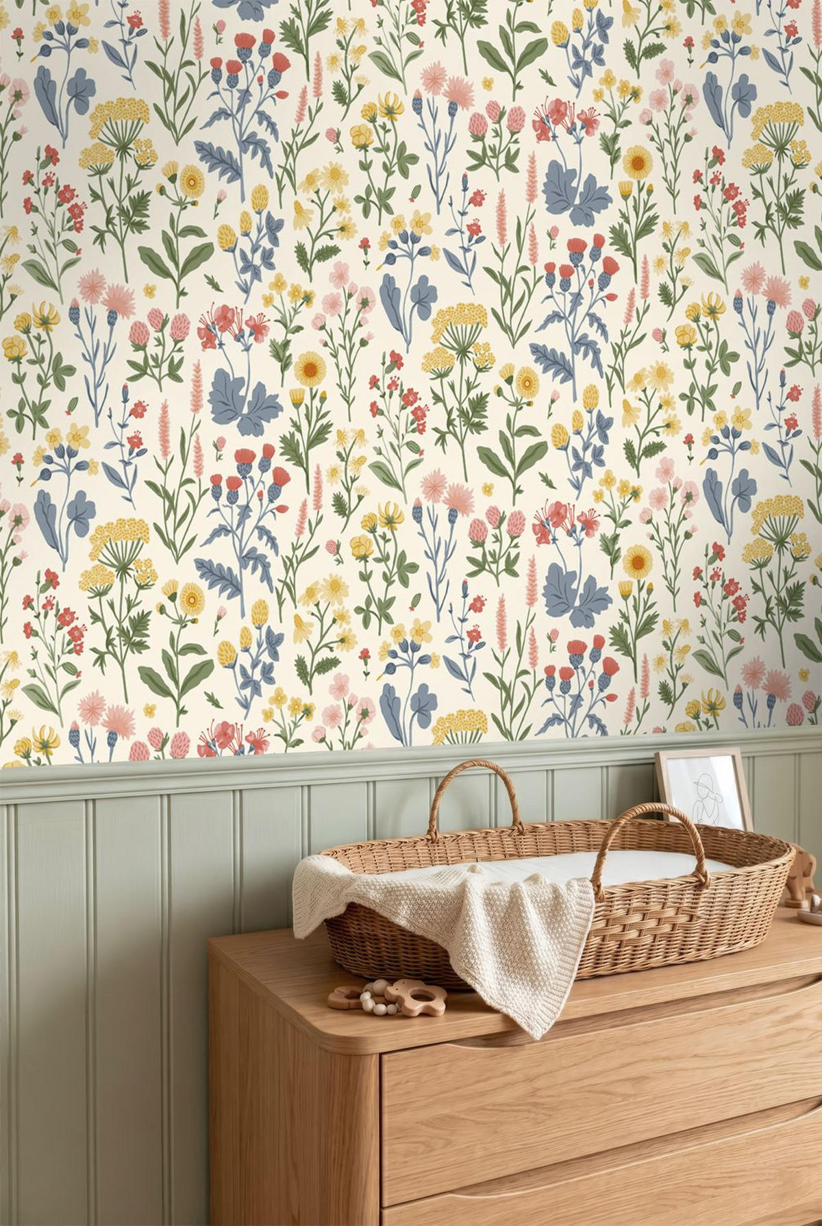 TAPETE Feldblumen 50 x 900 cm - Weiß, Papier (50/900cm) - Sanders & Sanders