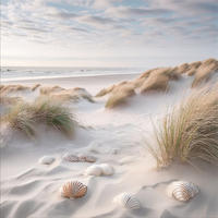 GLASBILD 30×30 cm Strand - Beige, Glas (30/30cm) - artissimo