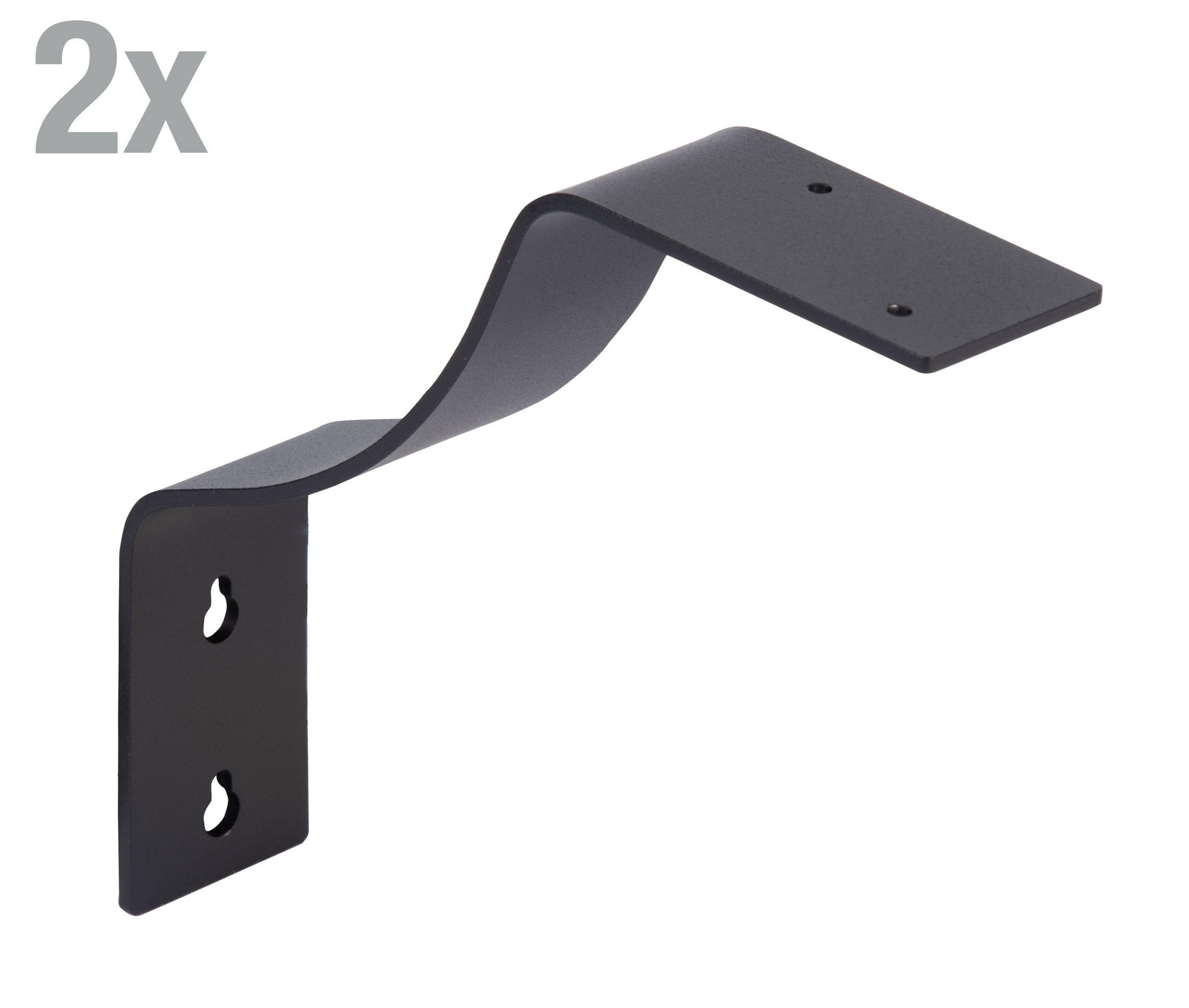 REGALATRÄGER als 2er Set Rico, Stahl in verschiedenen Trendfarben - Schwarz, Metall (4.5/18/18cm) - Alberts