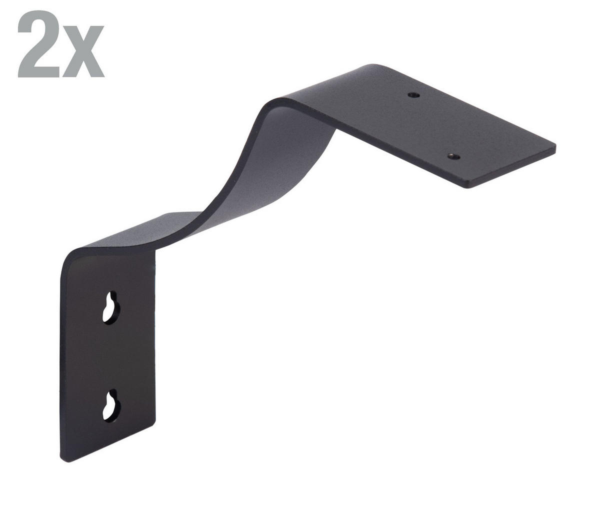REGALATRÄGER als 2er Set Rico, Stahl in verschiedenen Trendfarben - Schwarz, Metall (4.5/18/18cm) - Alberts