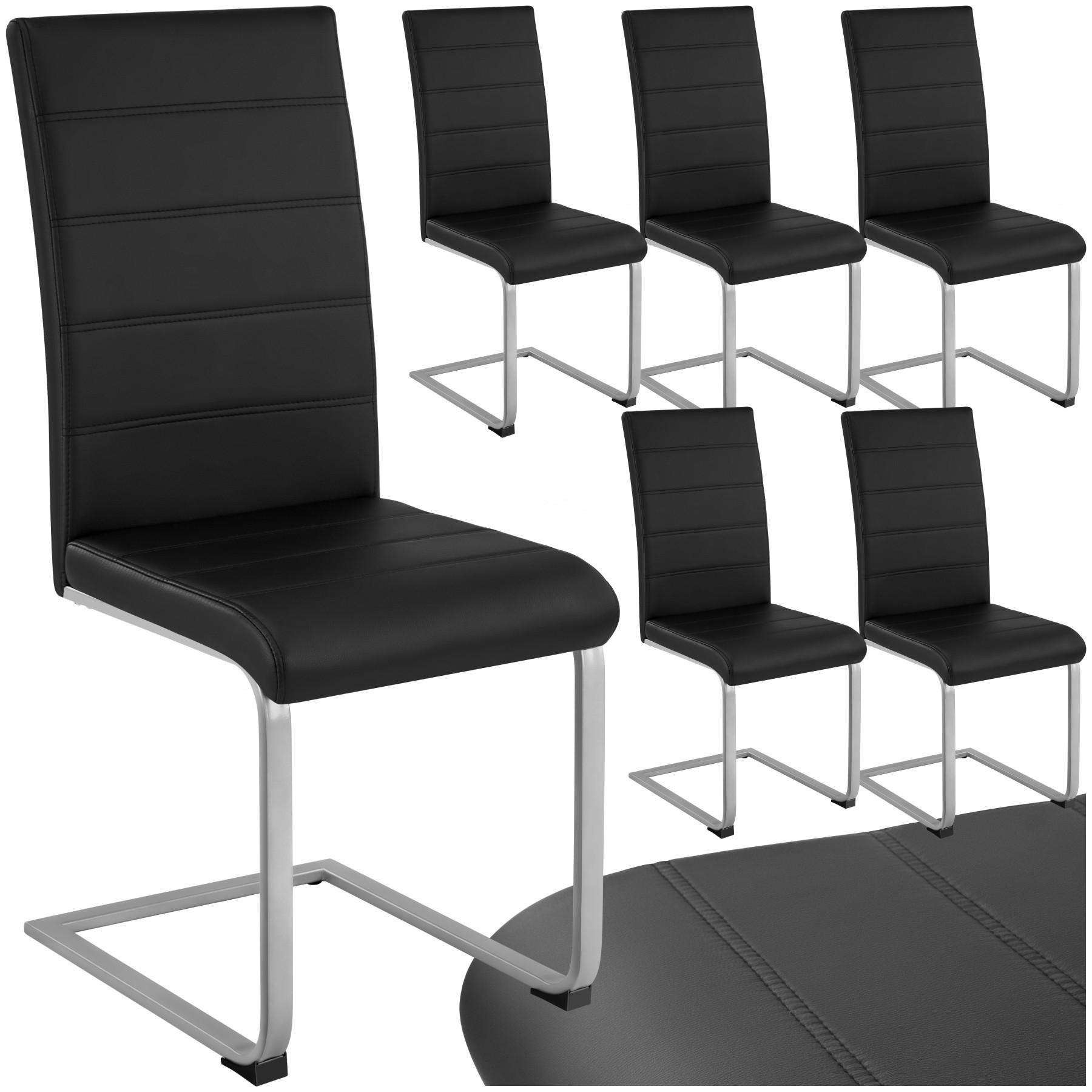 SCHWINGSTUHL 6er Set Bettina 41 x 52 x 99 cm schwarz - Schwarz, Textil (52/99/41cm) - tectake