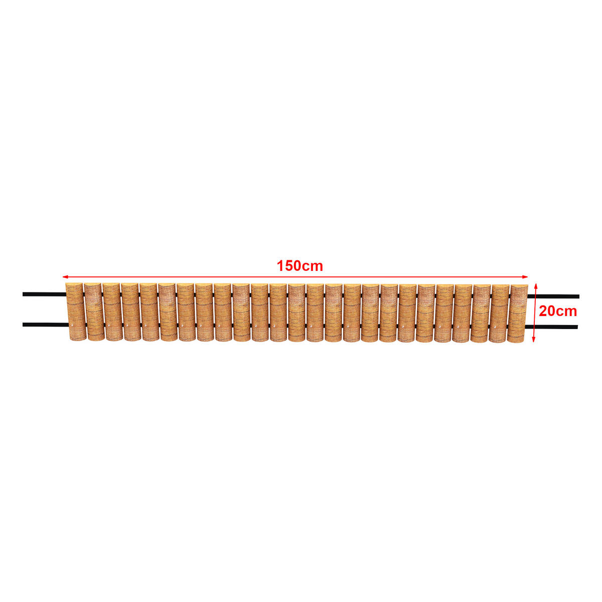 PALISADE Rotta - Naturfarben, Holz (150/20/1.8cm) - [en.casa]