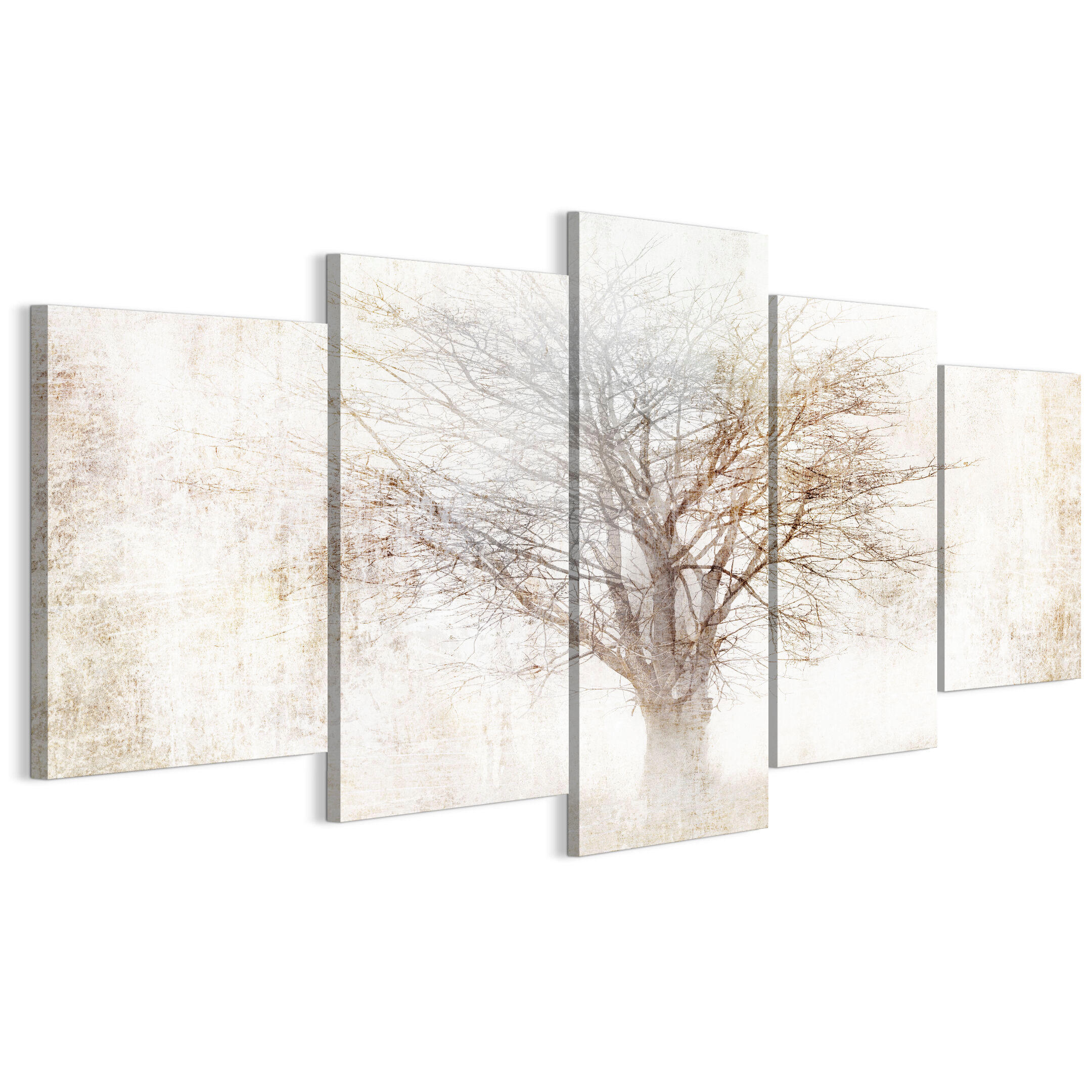 LEINWANDBILD Baum 5-tlg. 200x100 cm - Multicolor, Holz (200/100cm) - LUMASOUL