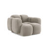 SESSEL Samt Stoff Grau - Taupe/Schwarz, Holzwerkstoff/Kunststoff (120/72/115cm) - Makamii