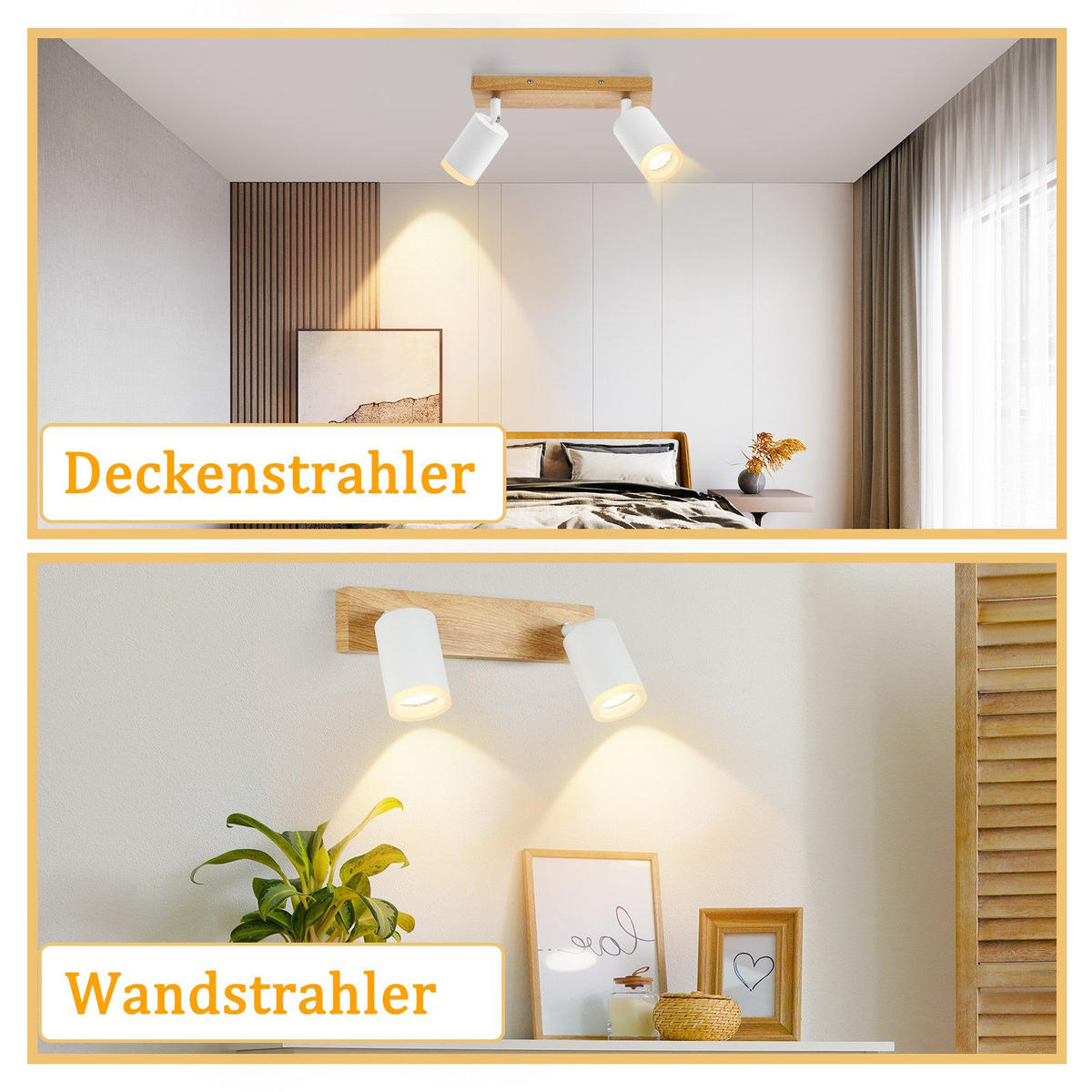 STRAHLER Darmstadt 2-flammig 28/6/15 cm - Weiß, Holz (28/6/15cm) - Nettlife
