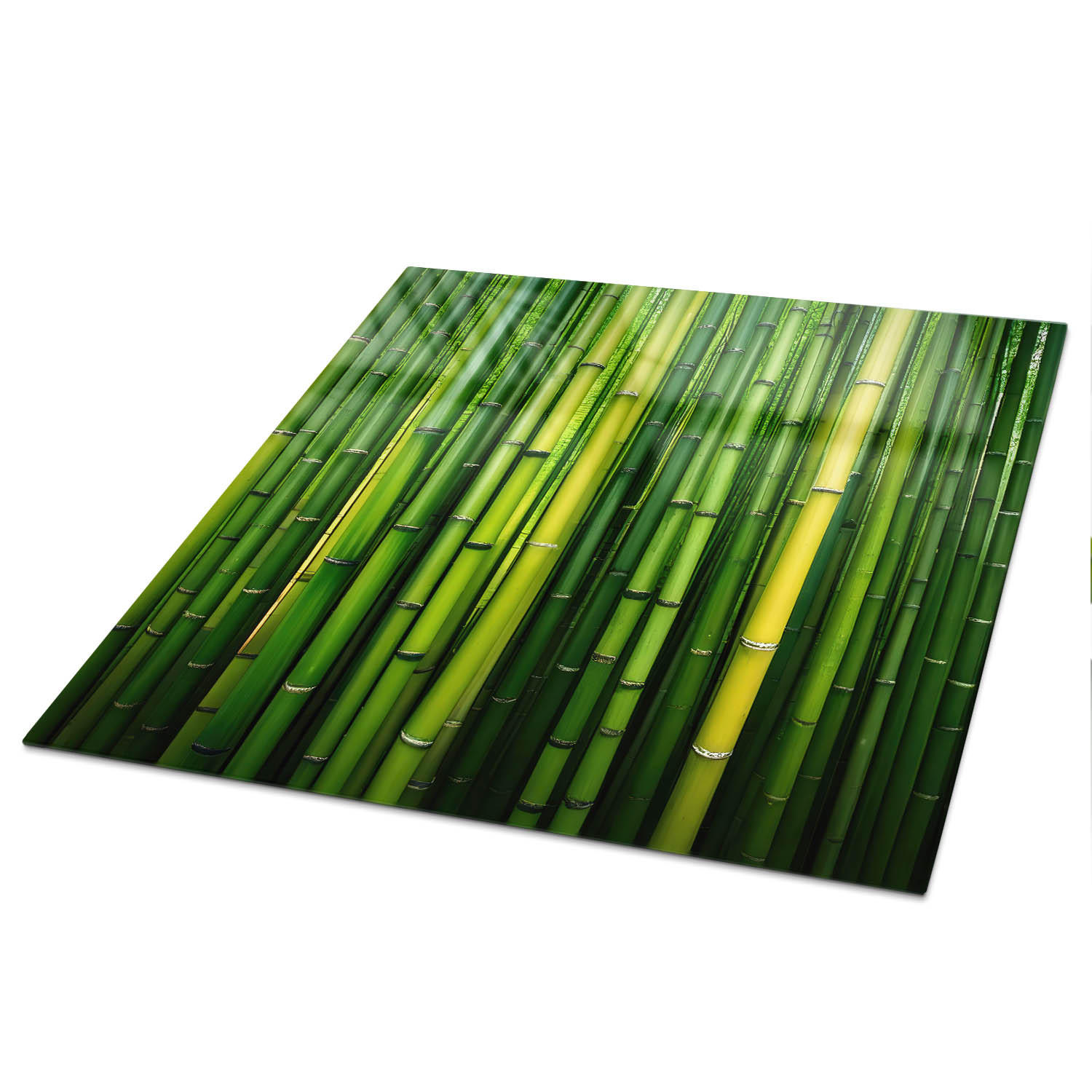 TISCHPLATTE 50x50 cm – Grüner Bambus - Türkis, Glas (50/50/0.4cm) - Wallfluent