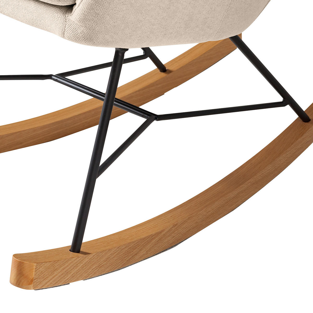 SCHAUKELSESSEL - Webstoff - Schwarz/Cappuccino, Eichenholz/Textil (70/102/83cm) - home24