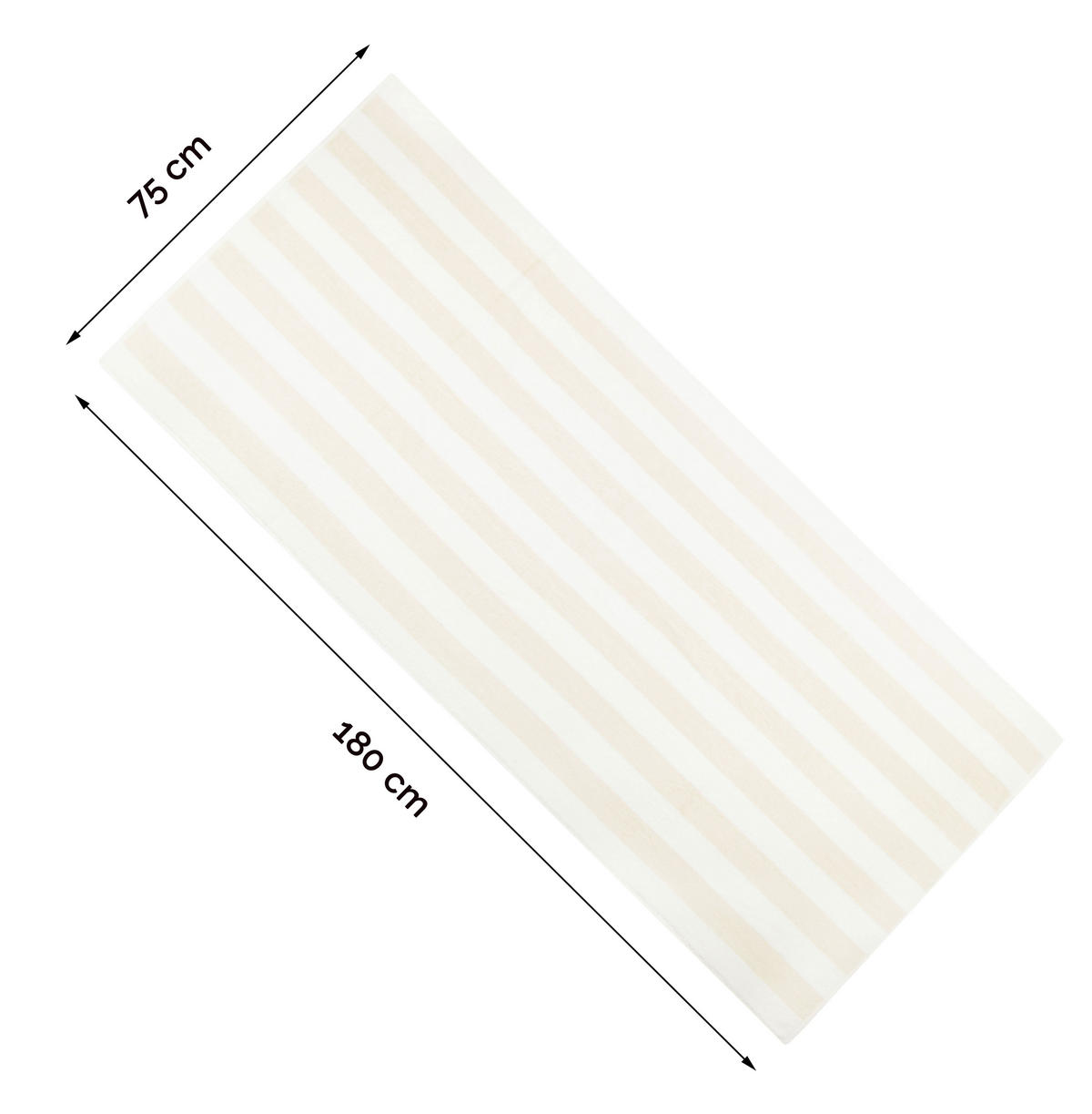 SAUNATUCH, 2er-Set, 75x180 cm, 100% Baumwolle, Weiß - Beige, Textil (75/180cm) - Zollner