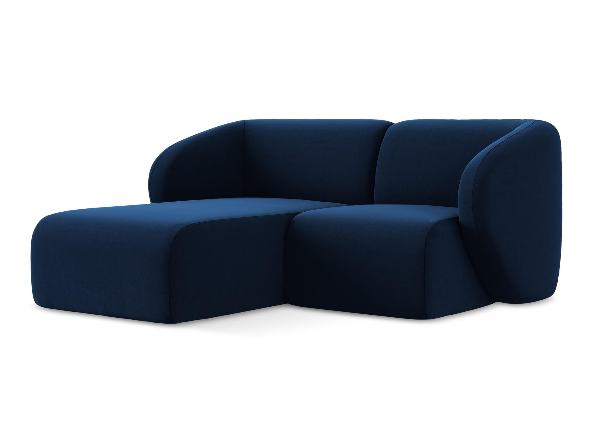 ECKSOFA Links Samt Stoff Blau - Türkis/Schwarz, Holzwerkstoff/Kunststoff (178/166cm) - Makamii