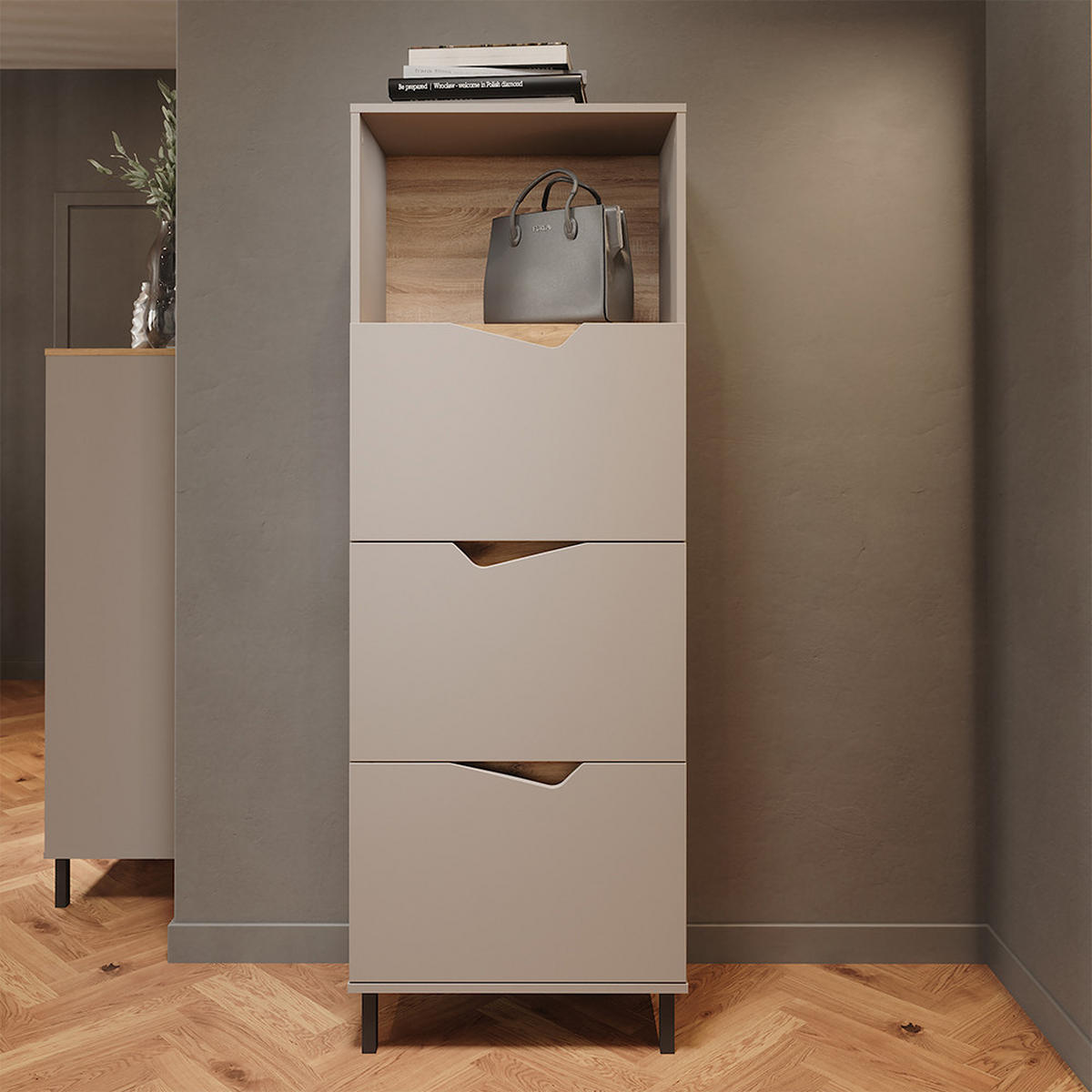 KREDENC Marelle Šedá - šedá/světle šedá, kompozitní dřevo (60/169.5/38cm) - Vicco