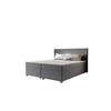 BOXBETT SIMPLE mit Matratze H3, Bonell und Topper 180x200 COSMIC 160 - Hellgrau, Textil (180/200cm) - Bedante