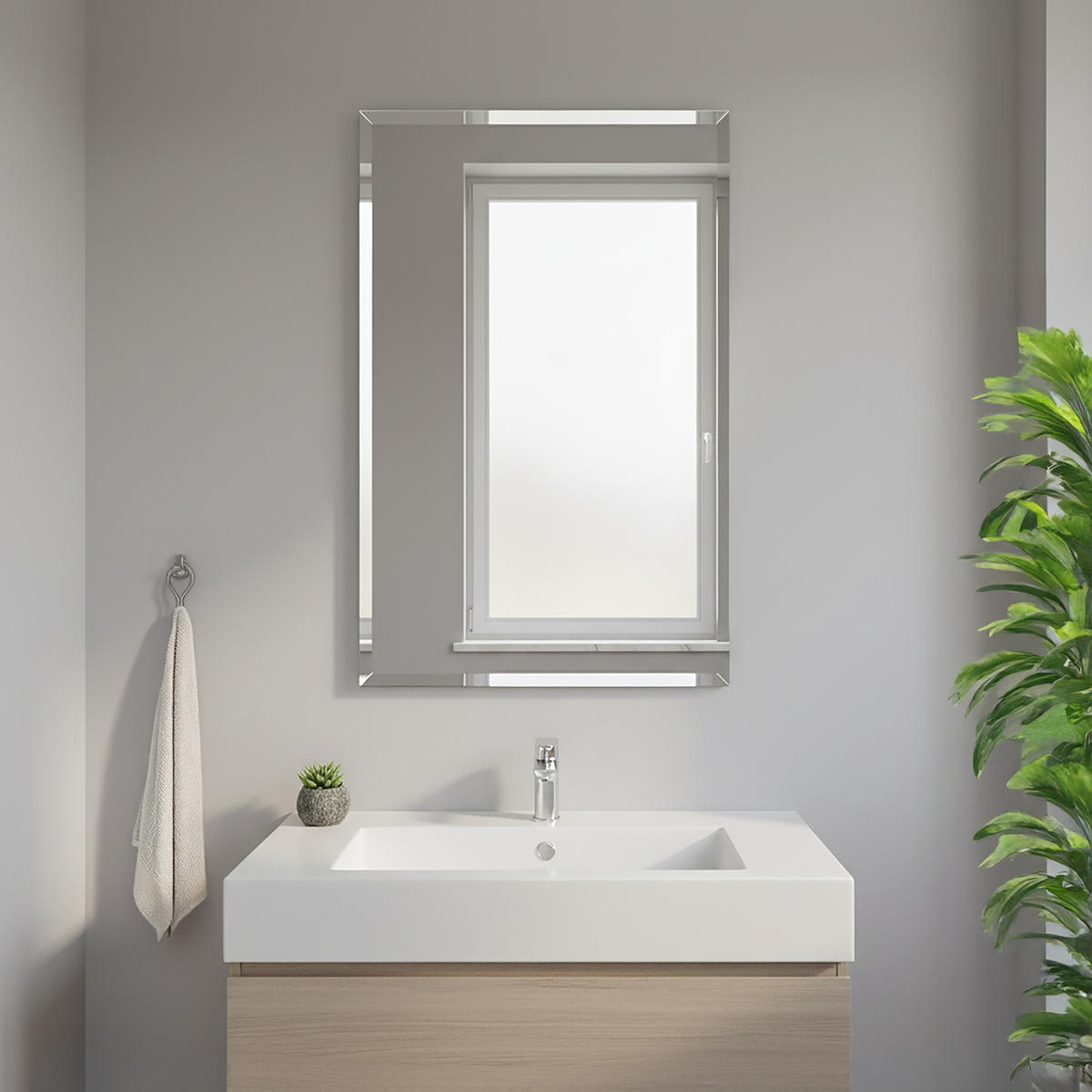 SPIEGEL - Transparent, Glas (60/40/1.5cm) - Relaxdays