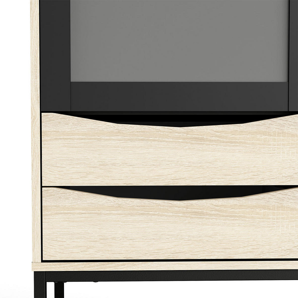 VITRINE Sady Schwarz 99/40/190 cm - Schwarz, Holzwerkstoff (99/190/40cm) - ebuy24