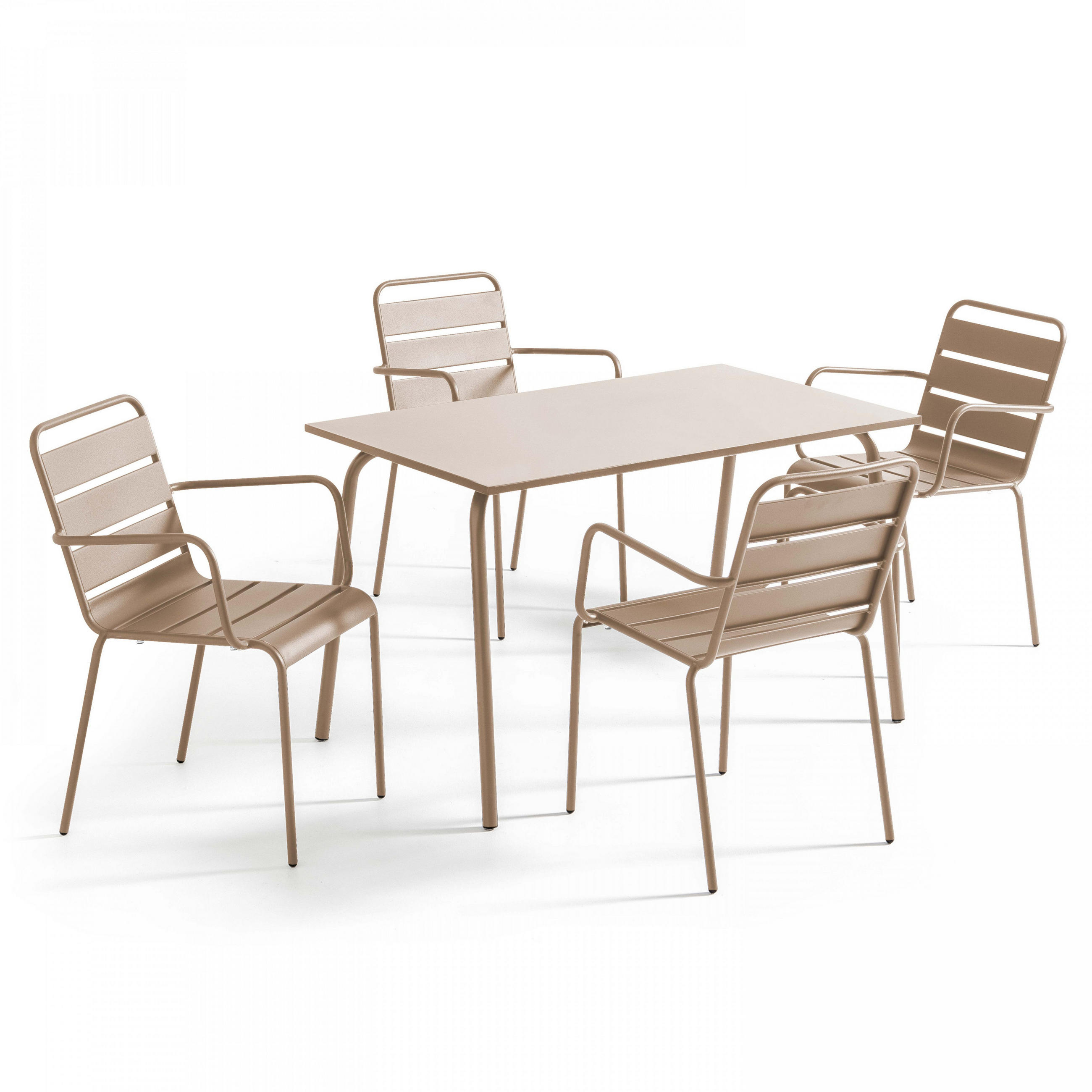 GARTENSET 5-tlg., Taupe - Taupe, Metall - Oviala