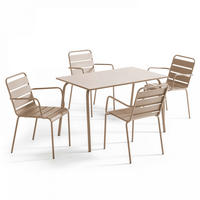 GARTENSET 5-tlg., Taupe - Taupe, Metall - Oviala