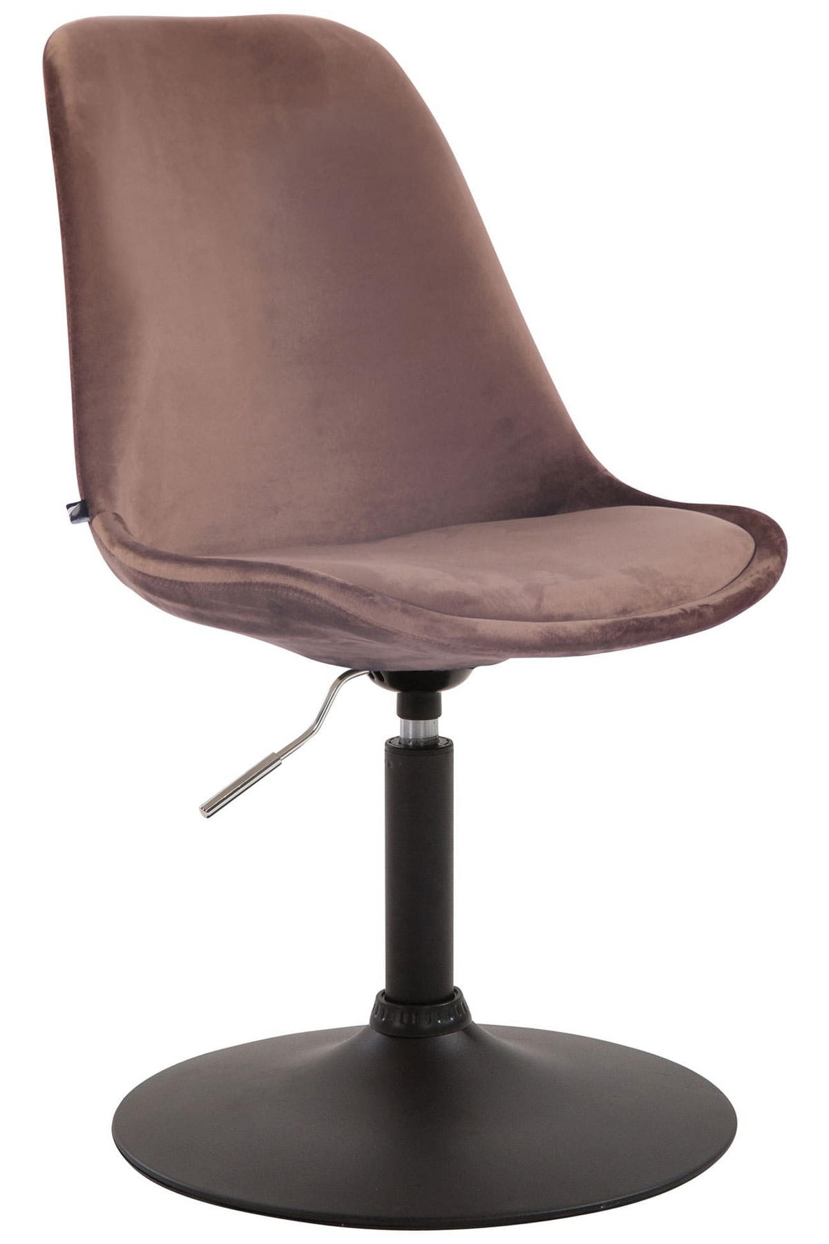 STUHL 4er Set Samt braun - Schwarz/Braun, Textil/Metall (48/76/57cm) - CLP