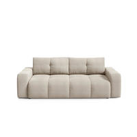 BETTSOFA DUCA Beige Jersey- Stoff mit Schlaffunktion - Beige, Holz (259/90/99cm) - MASSENO