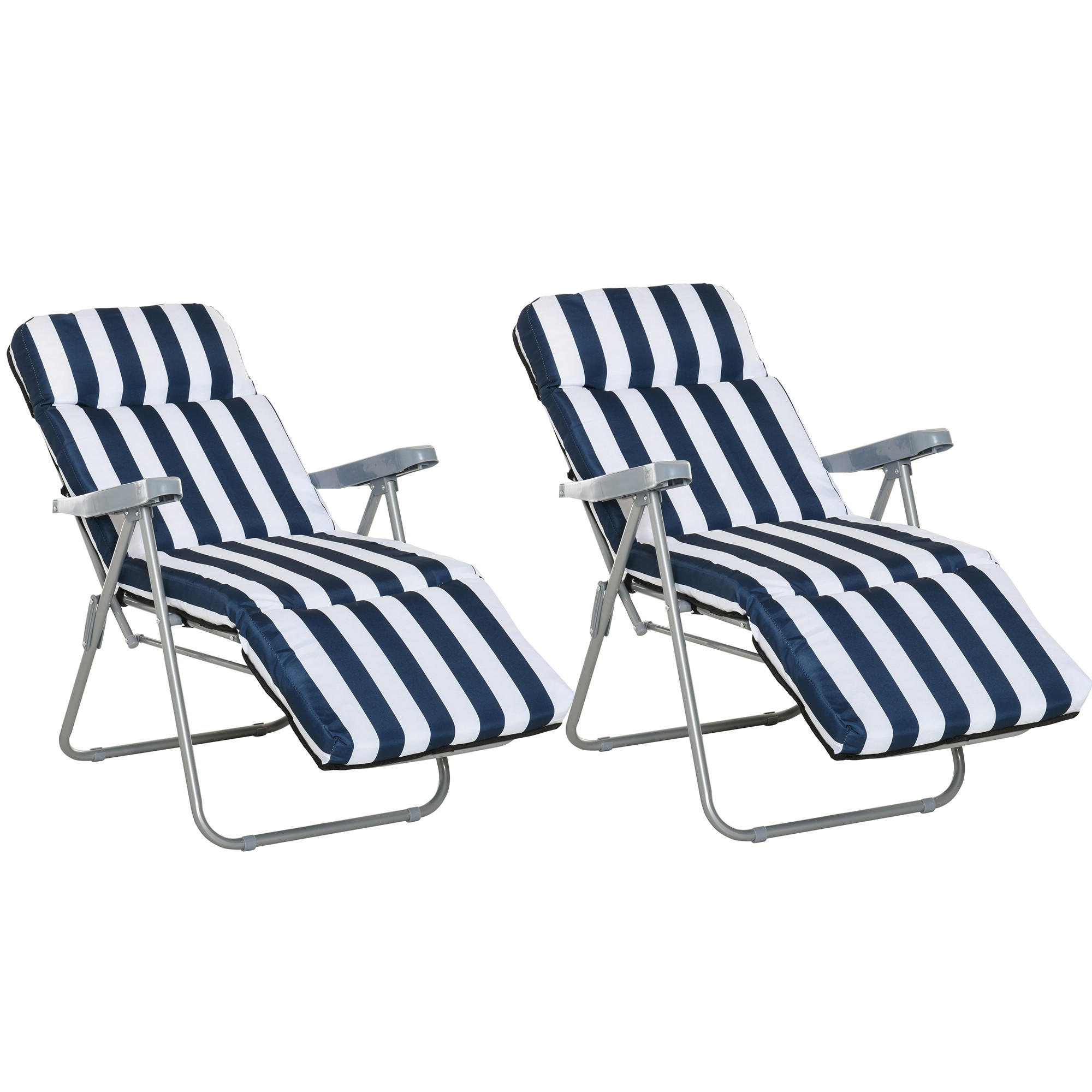 Outsunny Sonnenliege, Blau 75x102x60 cm