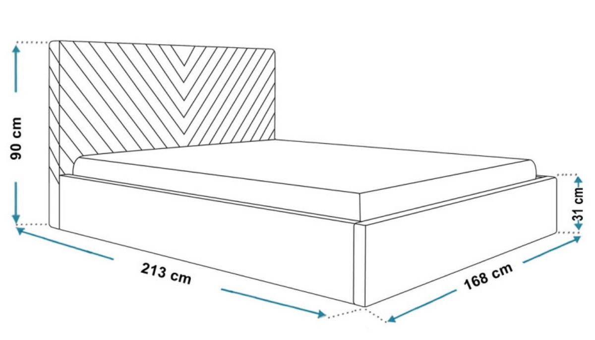 BETT Grau OLDO 8 Gepolstert Mit Bettkasten 160x200 cm - Schwarz/Graphitfarben, Textil (160/200cm) - Sepro Meble