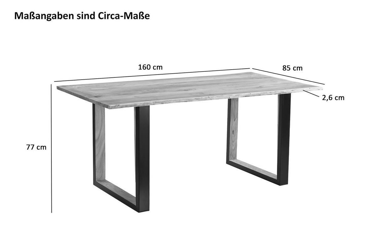 BRISBANE - Beige/Schwarz, Holz/Metall (85/160/77cm) - SAM