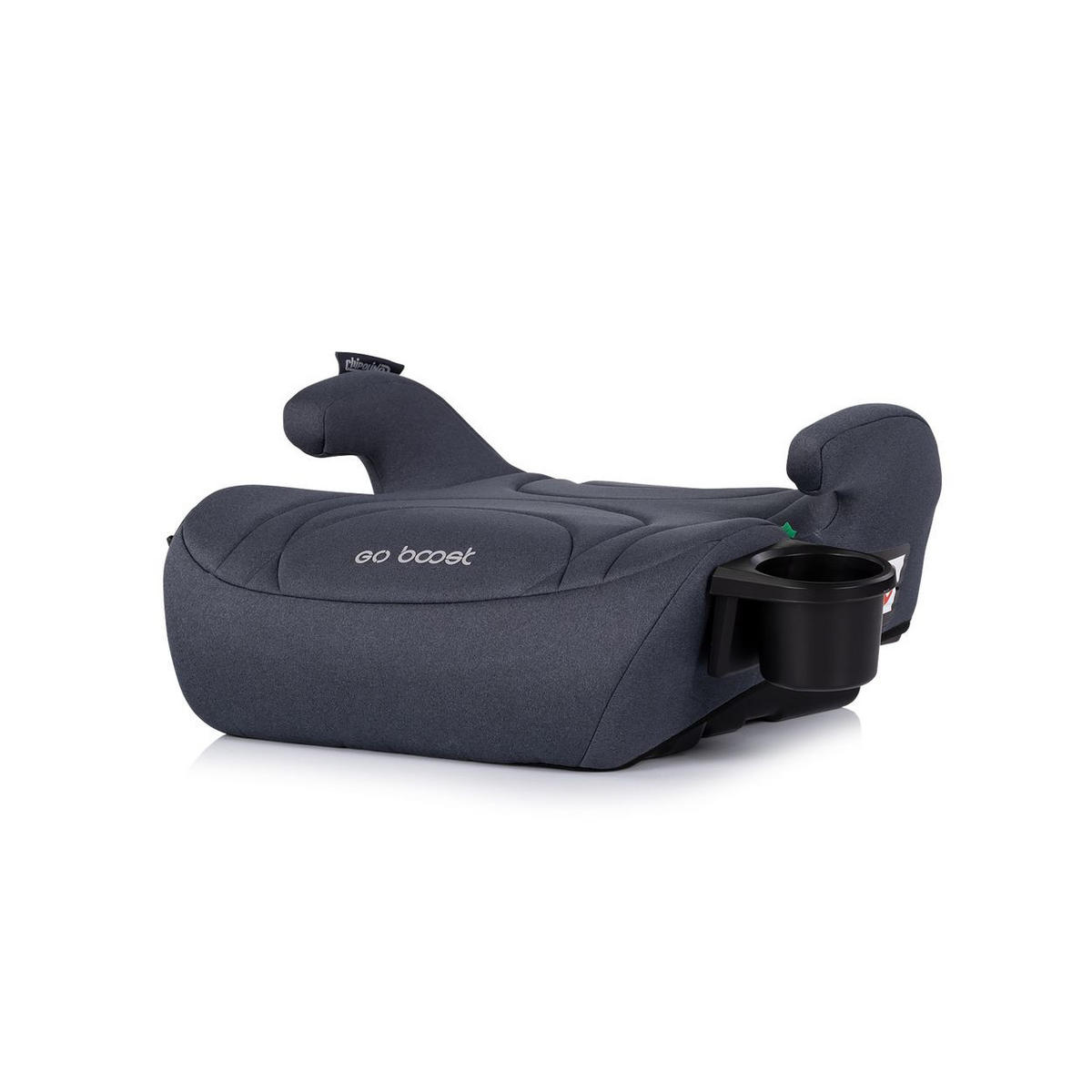 KINDERSITZERHÖHUNG Go Boost dunkelgrau i-Size (125-150cm) Getränkehalter waschbar - Grau, Kunststoff (42/20/38cm) - Chipolino