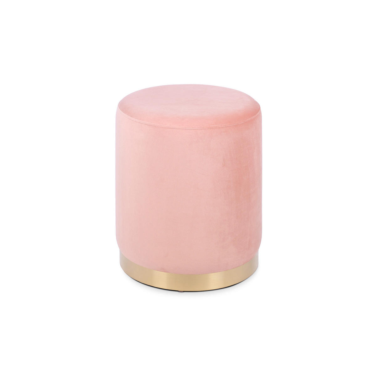 SITZPUFF Charlotte I Samt in Puderrosa und goldfarbenes Metall - Pink, Holzwerkstoff/Textil (35/43/35cm) - Sicaan