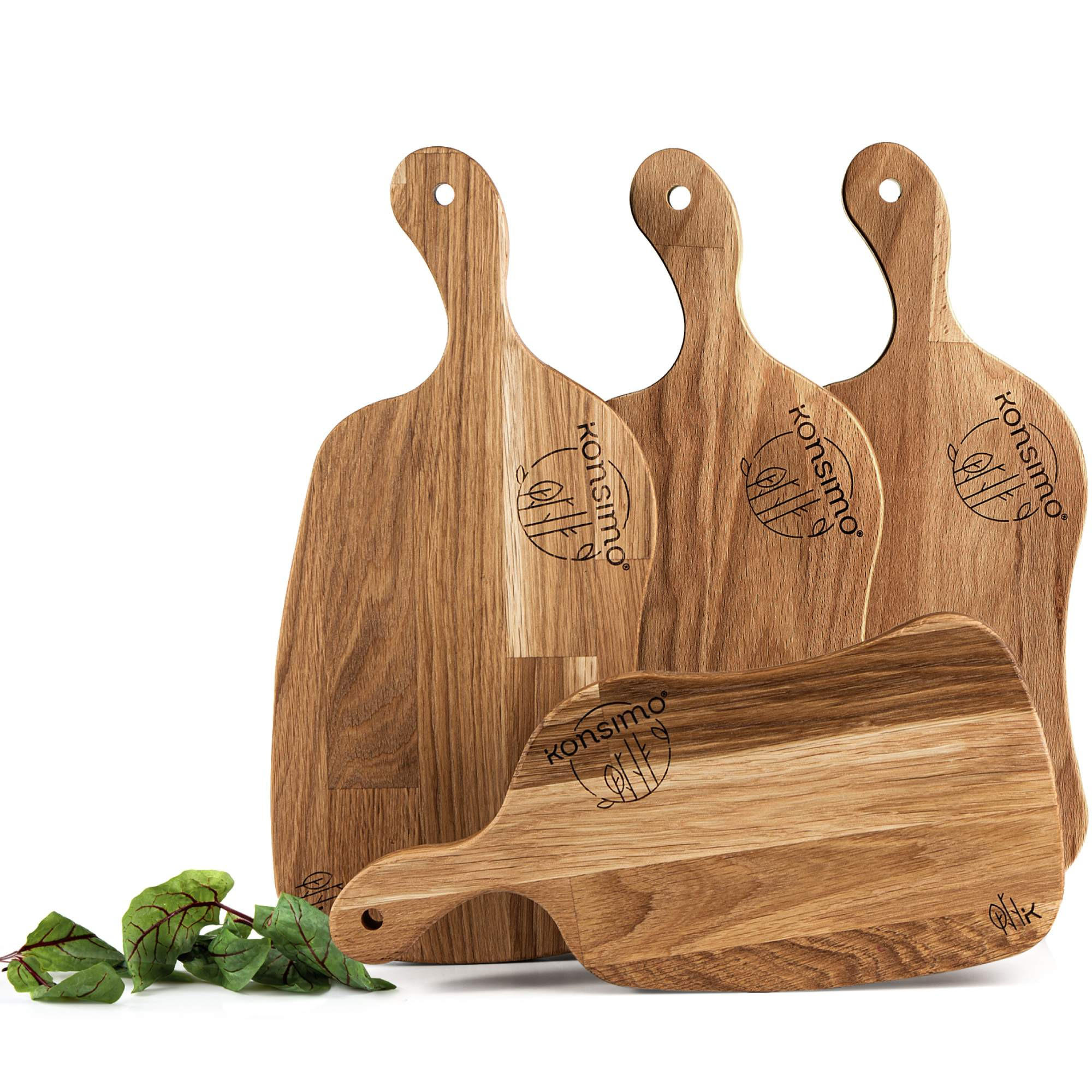 SCHNEIDEBRETT Holz Eiche geölt LIVO 4-tlg - Eichefarben, Holz (16/33cm) - KONSIMO®