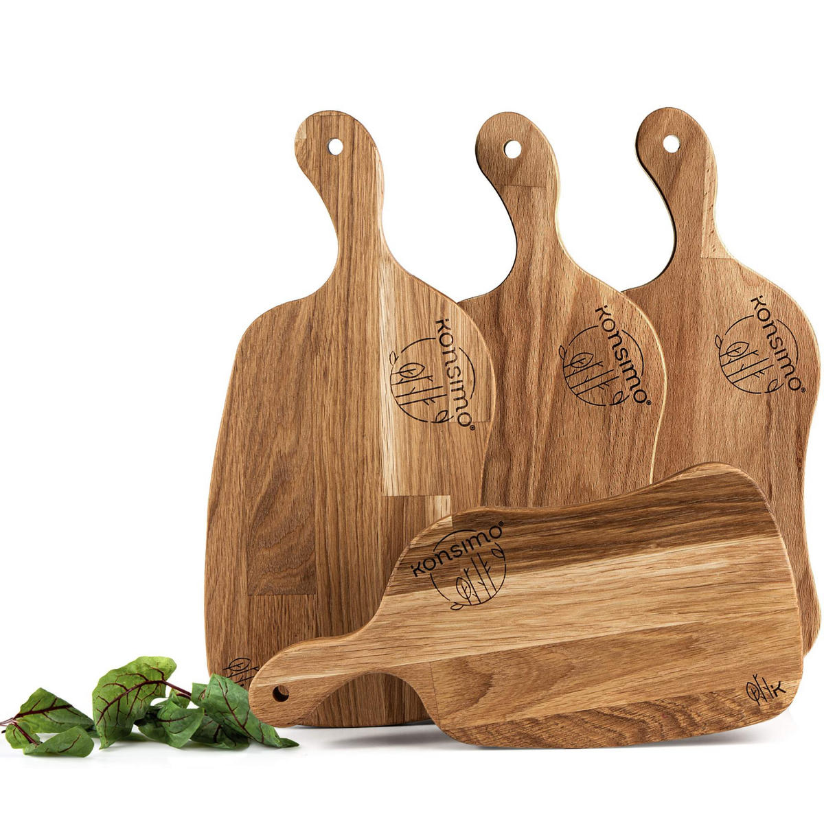 SCHNEIDEBRETT Holz Eiche geölt LIVO 4-tlg - Eichefarben, Holz (16/33cm) - KONSIMO®