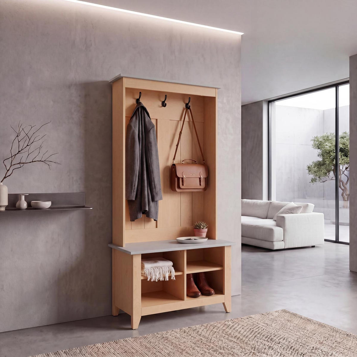 GARDEROBE Beige, Weiß - Beige/Weiß, Holz (76/170/39cm) - MCW