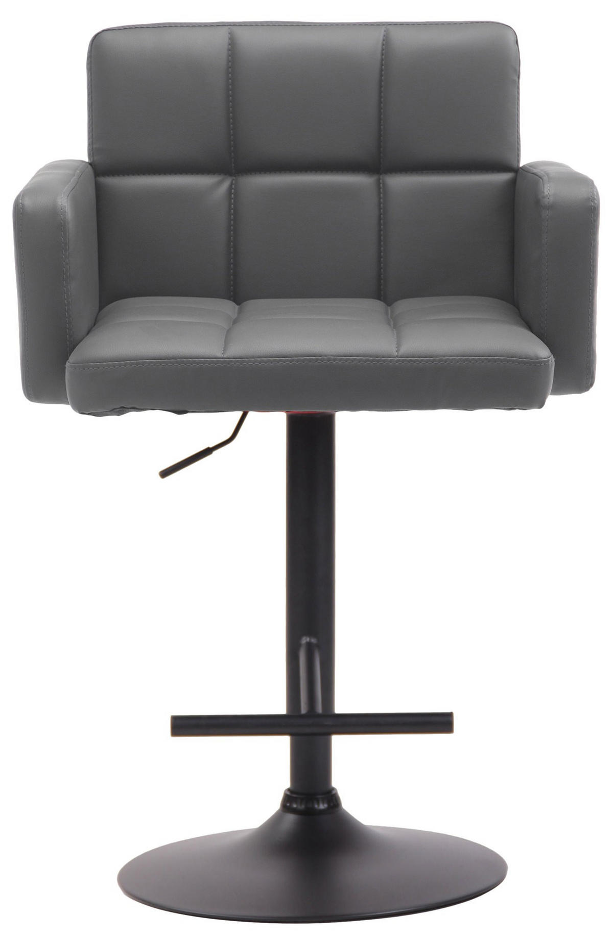 BARHOCKER Los Angeles 93x60x56 cm grau - Grau, Leder (60/93/56cm) - furnicato