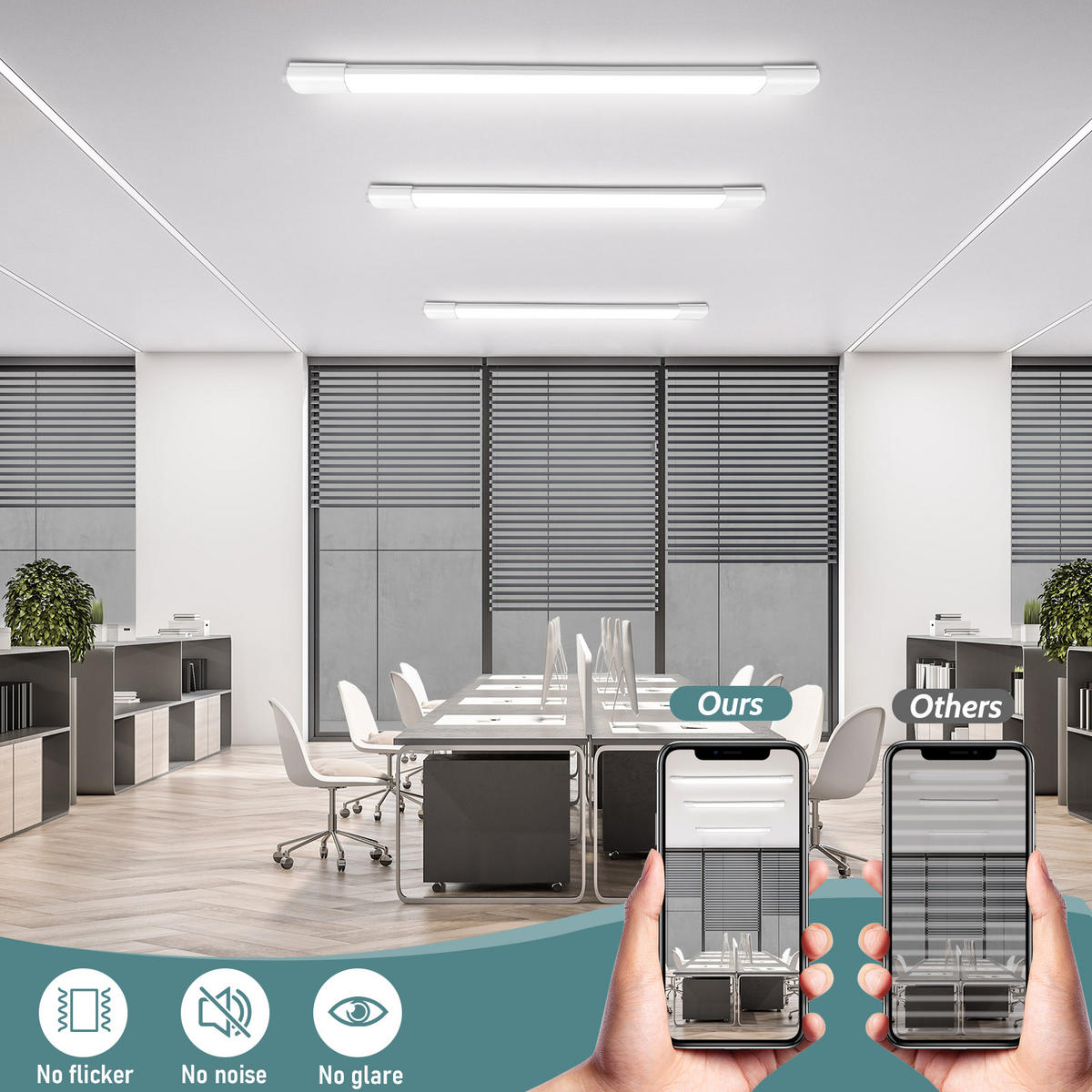 LED Deckenleuchte TR1225 30W 87/6.9/3.2 CM 2er-Set - Weiß, Kunststoff (87/6.9/3.2cm) - LOVHAUS