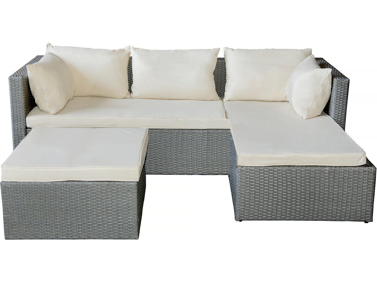 GARTENSITZGRUPPE diya Grau - Ecru, Kunststoff - Habitat Garten
