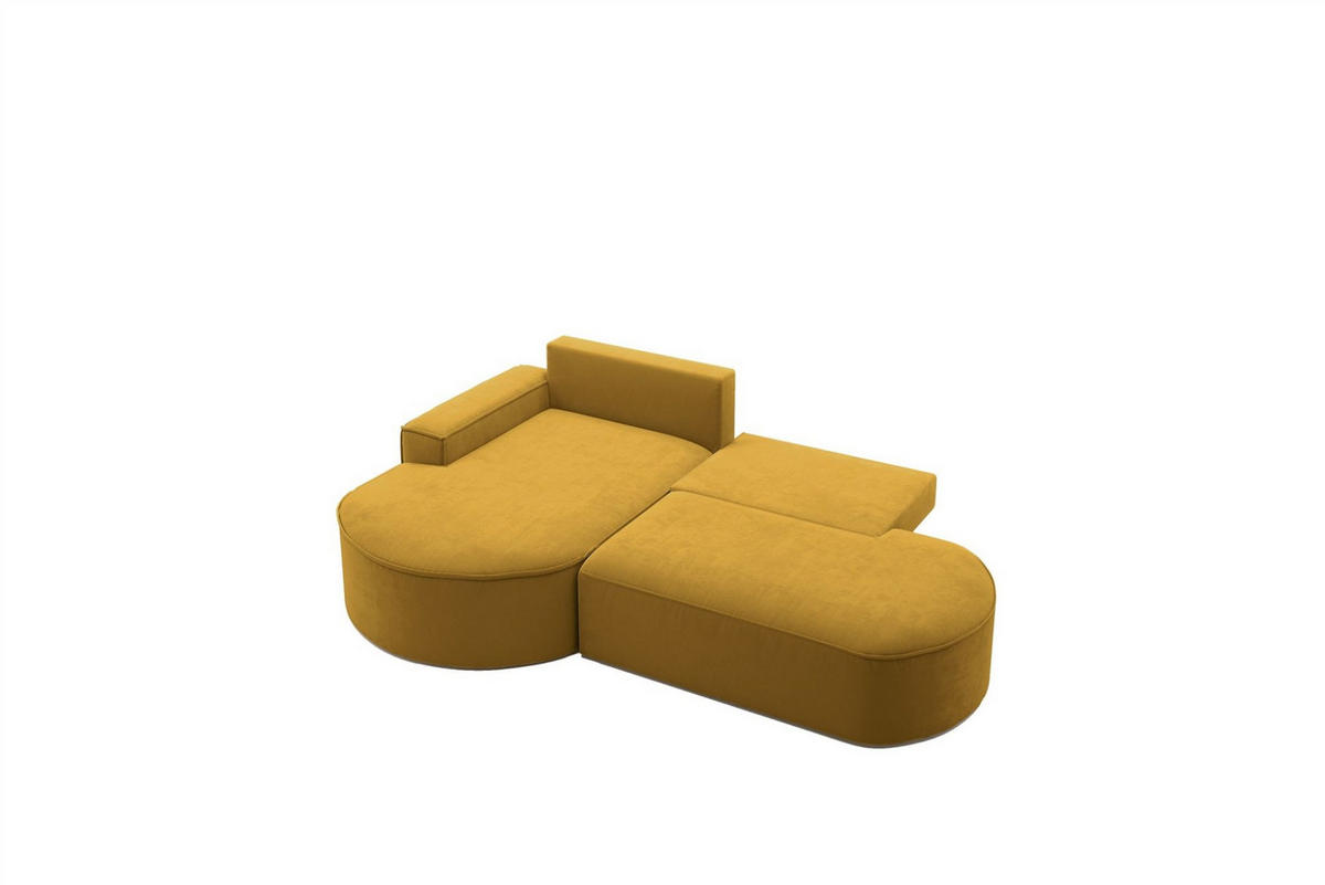ECKSOFA Girona Mit Schlaffunktion - Gelb, Holzwerkstoff/Textil (278/179cm) - Fun Möbel