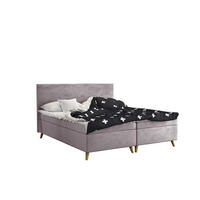 BOXBETT Mit Bettkasten Matratze + Topper BELLA Stoff Riviera Lila 120x200 cm H3-Bonell - Lila, Holz (120/200cm) - Kaiser Möbel